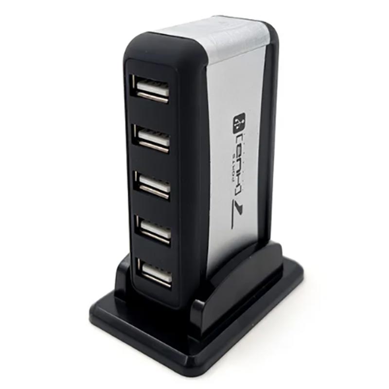 هاب 7 پورت USB2.0 آداپتور دار پک طلقی قرمز