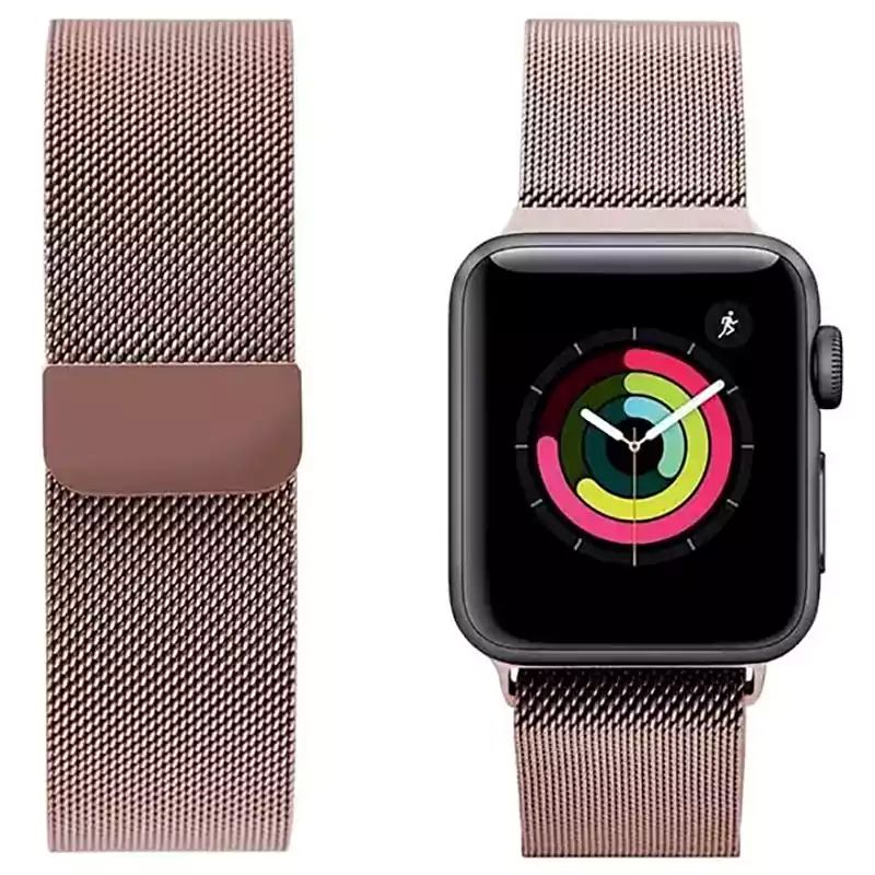 بند اپل واچ فلزی سایز 42/44/45/49MM طرح میلانس Milanese