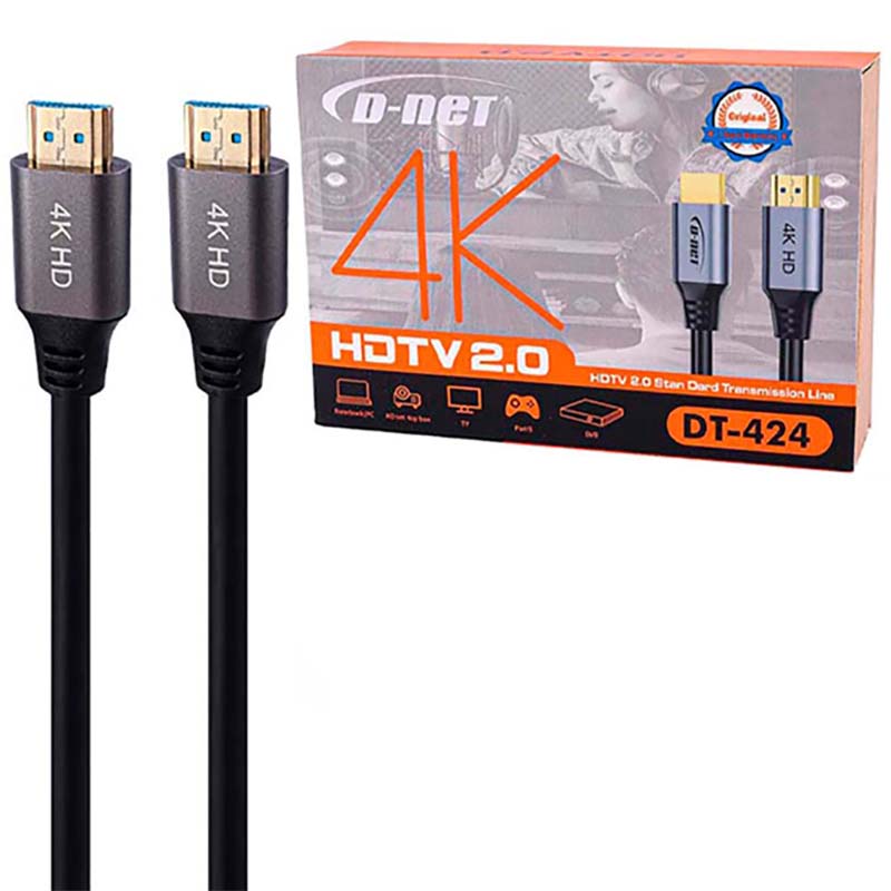 کابل 2 متری HDMI 4K دی نت D-NET DT-424 پک کارتنی