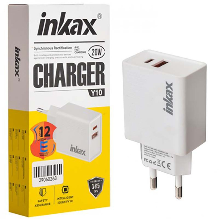 کلگی شارژر 20 وات 2 پورت PD+QC3.0 اینکاکس inkax Y25