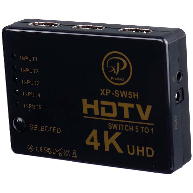 سوئیچ 5 به 1 HDMI + ریموت ایکس پی XP-SW5