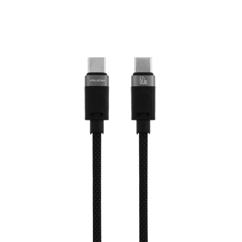 کابل شارژ فست VIPLATINA Type-C To Type-C مدل BC88 60W - مشکی