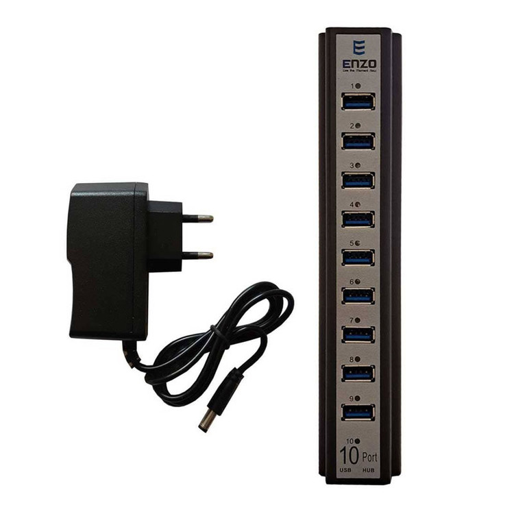هاب ده پورت USB 2.0 انزو ENZO UH-10A با آداپتور