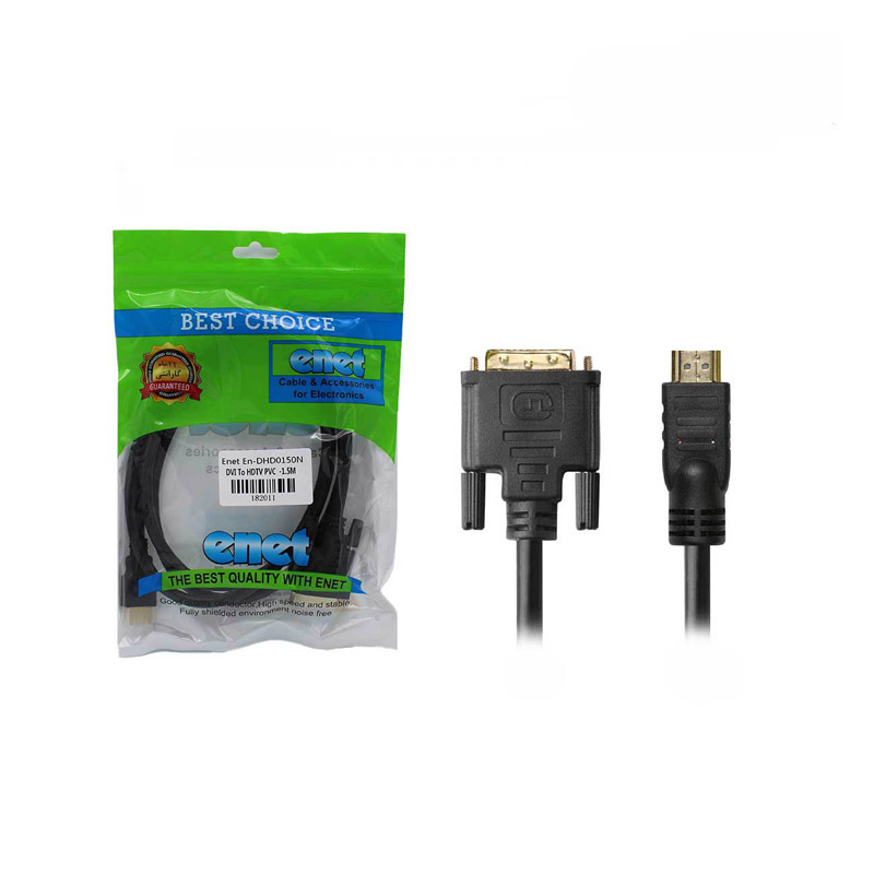 تبدیل کابلی DVI to HDMI 1.5M PVC ای نت