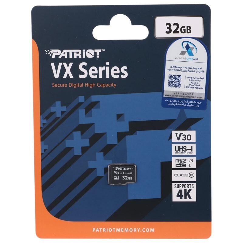 رم میکرو 32 گیگ پاتریوت Patriot VX Series V30 C10 90MB/s