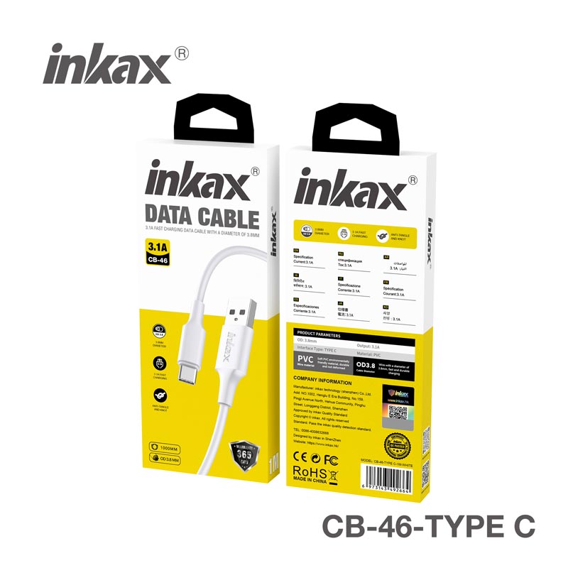 کابل شارژ تایپ سی INKAX CB-46 Type-C