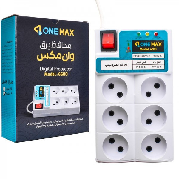 محافظ برق صوتی و تصویری وان مکس 6 خانه ONE MAX 6600 3m