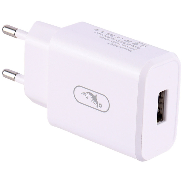 شارژر دیواری 12 وات اسکای دلفین SC07T 2.4A با کابل تایپ سی