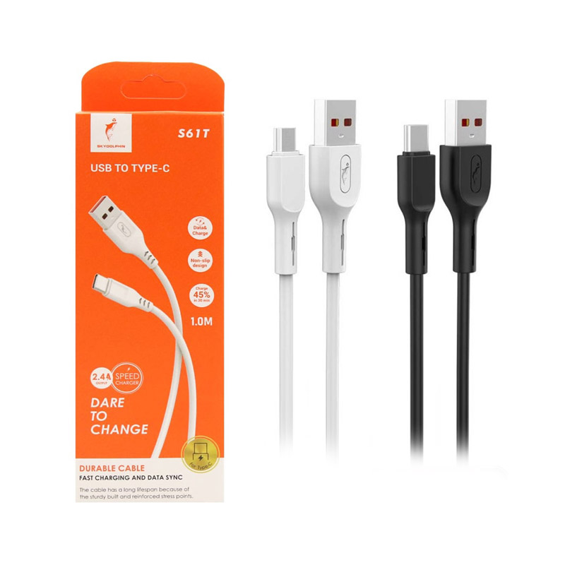 کابل Type-C فست شارژ Sky Dolphin S61T 2.4A 1m